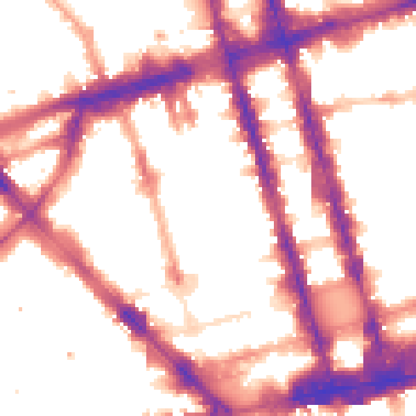 Night-time road noise heatmap for W1H 2DP