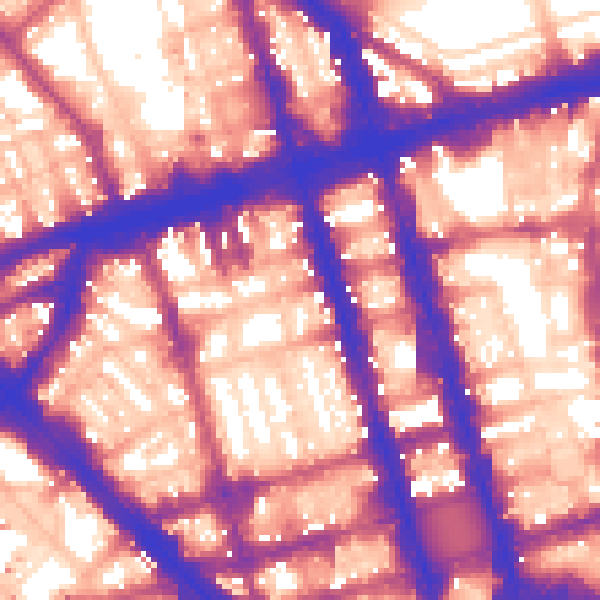 Daytime road noise heatmap for W1H 2JE