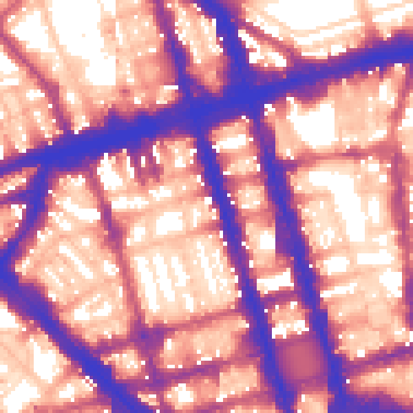 Daytime road noise heatmap for W1H 2JY