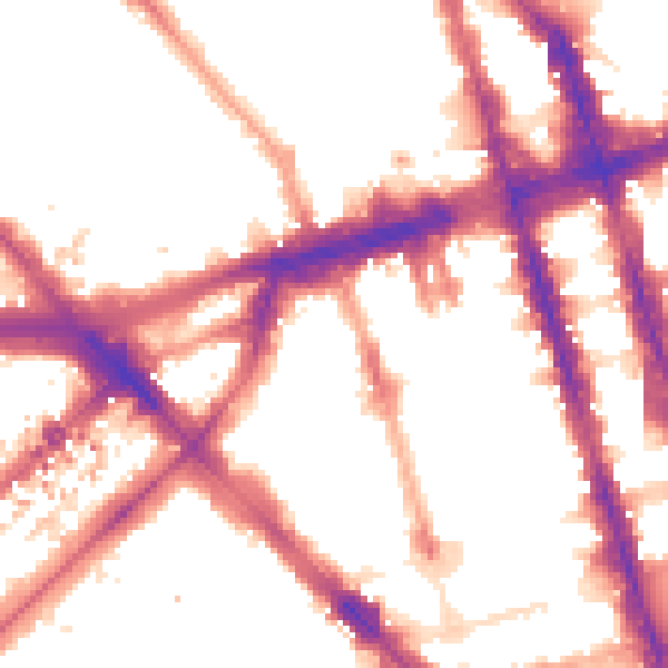 Night-time road noise heatmap for W1H 4EX