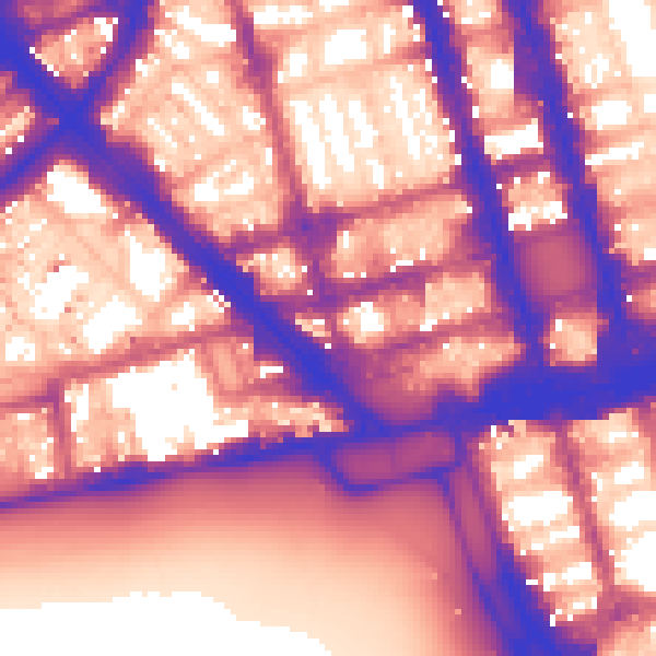 Daytime road noise heatmap for W1H 5AN