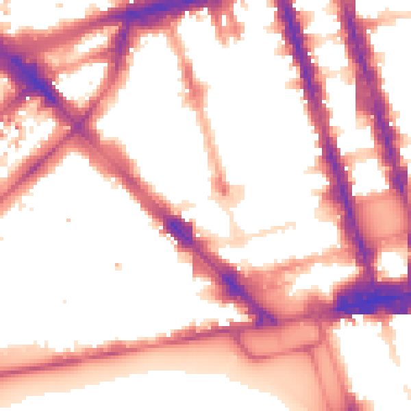Night-time road noise heatmap for W1H 5BS