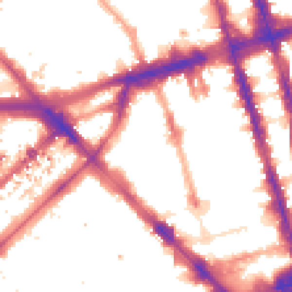 Night-time road noise heatmap for W1H 5FH