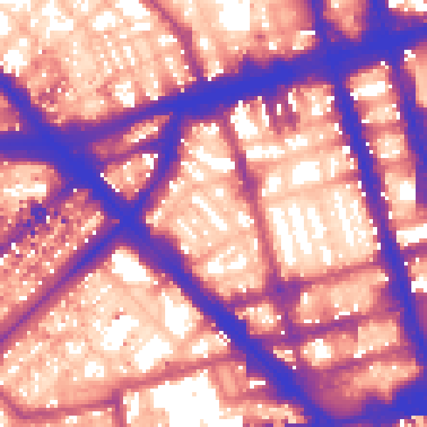 Daytime road noise heatmap for W1H 5FJ