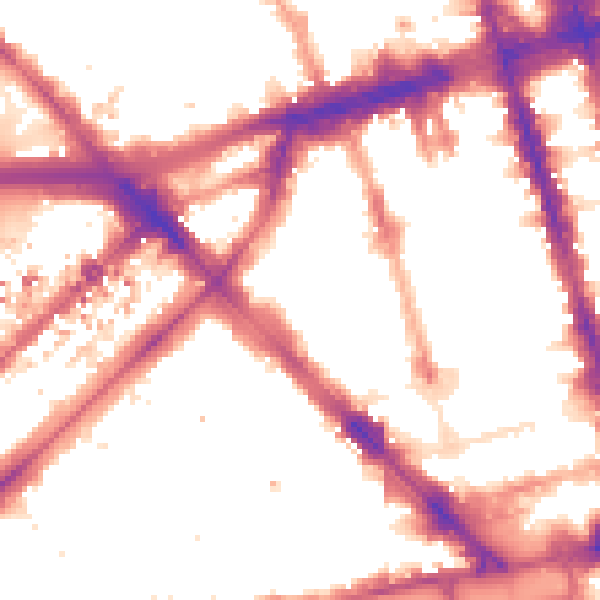 Night-time road noise heatmap for W1H 5HE