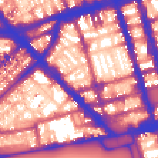 Daytime road noise heatmap for W1H 5YL