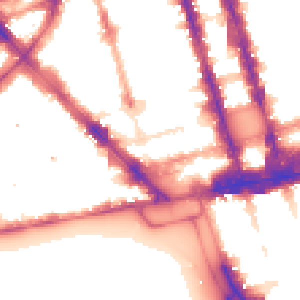 Night-time road noise heatmap for W1H 7DZ