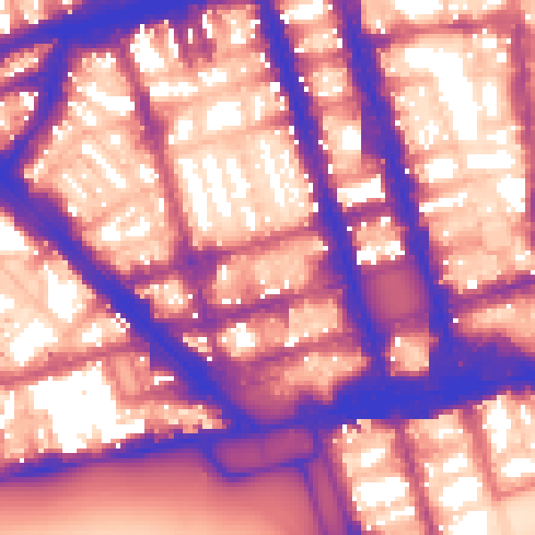 Daytime road noise heatmap for W1H 7ER