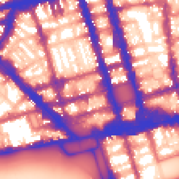 Daytime road noise heatmap for W1H 7EZ