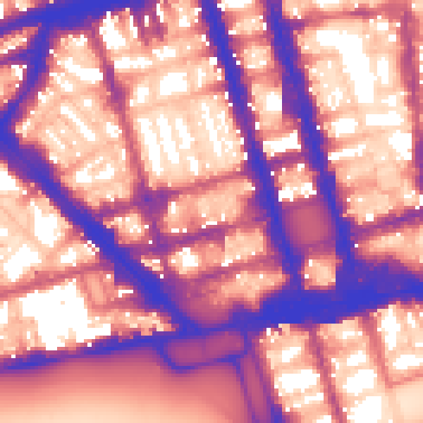 Daytime road noise heatmap for W1H 7FB
