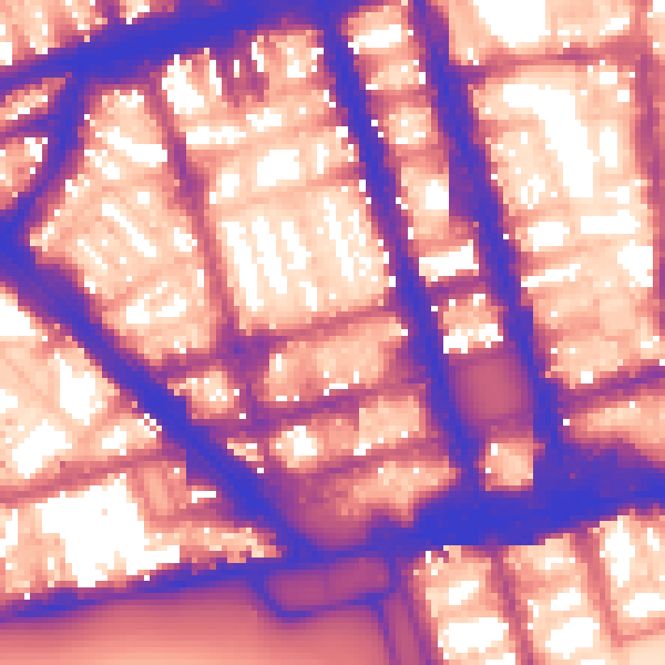 Daytime road noise heatmap for W1H 7HG