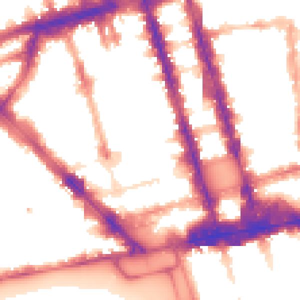 Night-time road noise heatmap for W1H 7HG