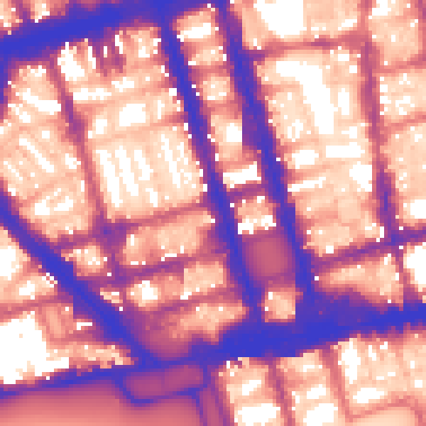 Daytime road noise heatmap for W1H 7HN