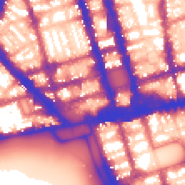 Daytime road noise heatmap for W1H 7HX