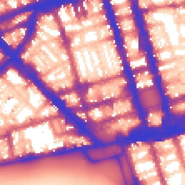 Daytime road noise heatmap for W1H 7LT
