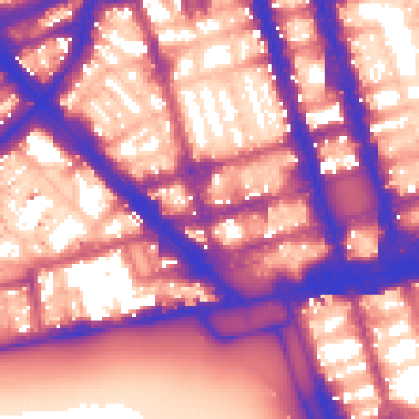 Daytime road noise heatmap for W1H 7NW