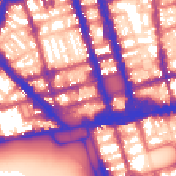 Daytime road noise heatmap for W1H 7RN
