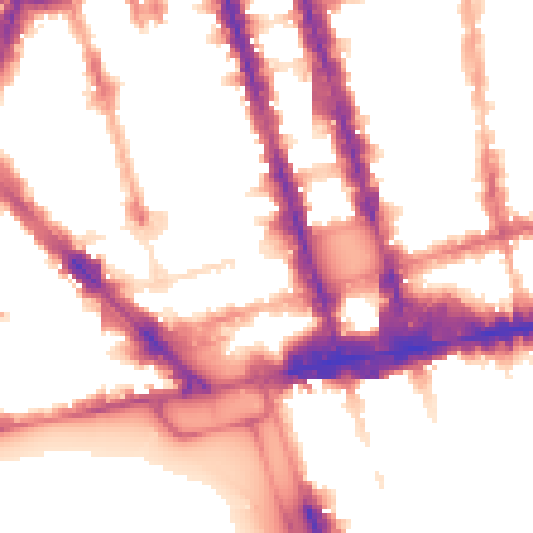 Night-time road noise heatmap for W1H 7RN