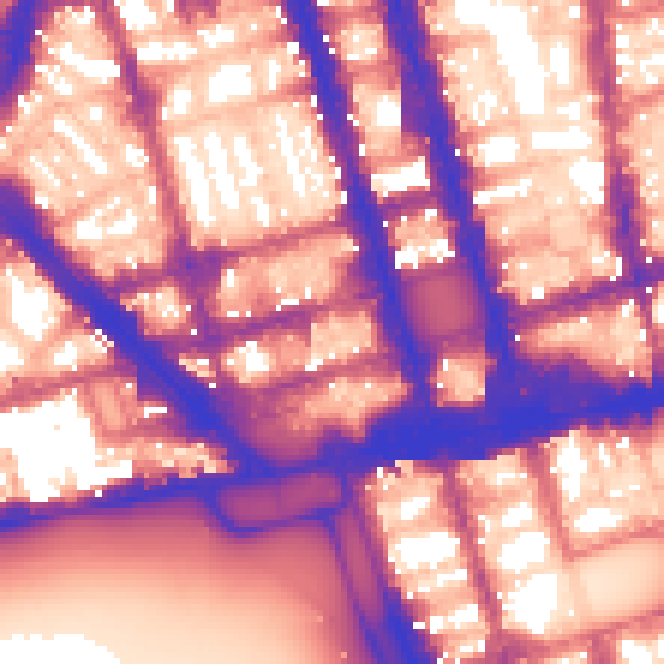 Daytime road noise heatmap for W1H 7RY