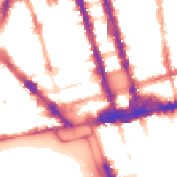 Night-time road noise heatmap for W1H 7RY