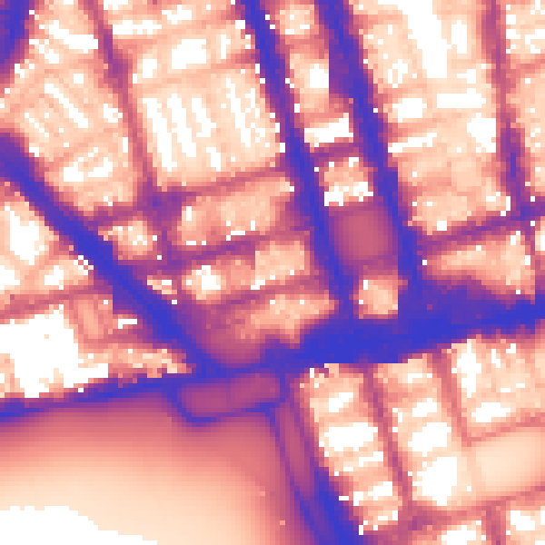 Daytime road noise heatmap for W1H 7SB