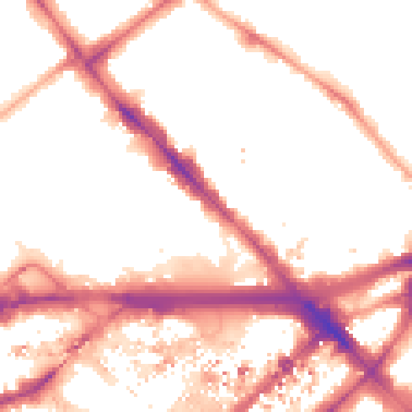 Night-time road noise heatmap for W2 1BU