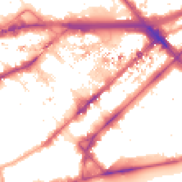 Night-time road noise heatmap for W2 1DL