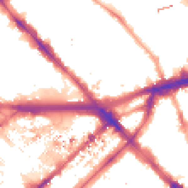 Night-time road noise heatmap for W2 1DY