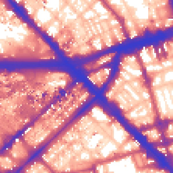 Daytime road noise heatmap for W2 1ES