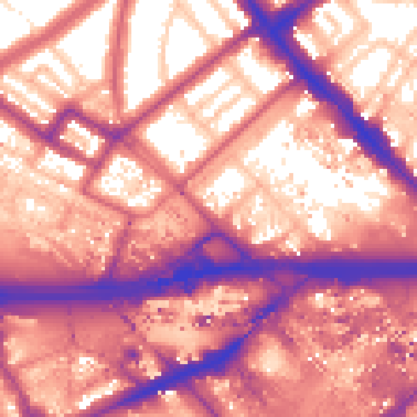Daytime road noise heatmap for W2 1XB