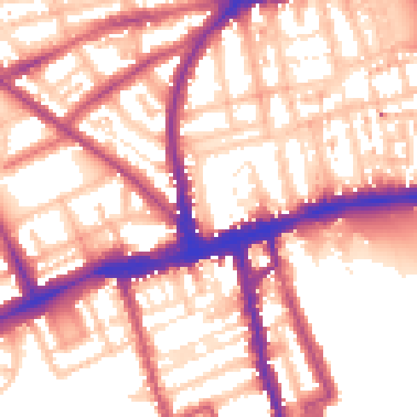 Daytime road noise heatmap for W2 4EA