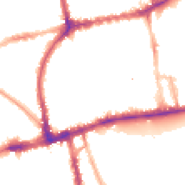 Night-time road noise heatmap for W2 4LU