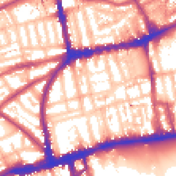 Daytime road noise heatmap for W2 4NY