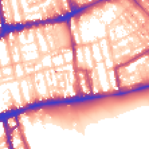 Daytime road noise heatmap for W2 4RB