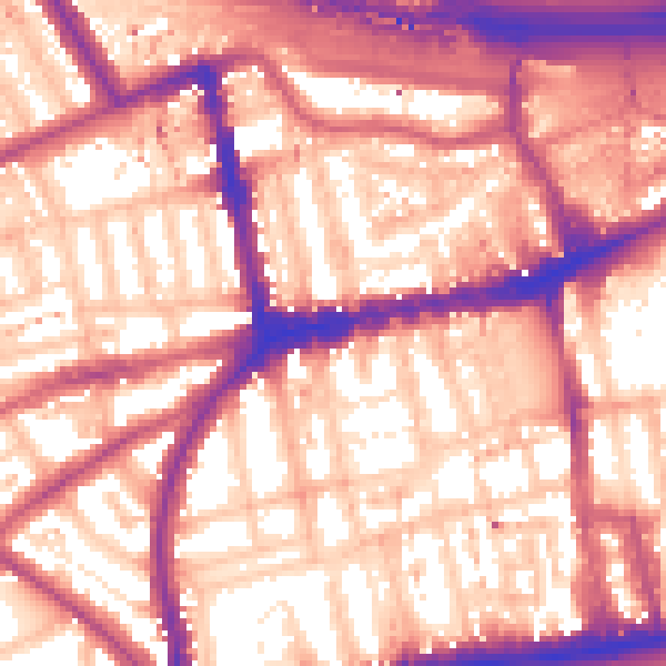 Daytime road noise heatmap for W2 4UW
