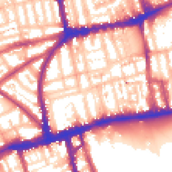 Daytime road noise heatmap for W2 4WA