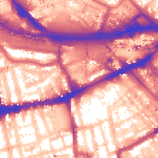 Daytime road noise heatmap for W2 6AG
