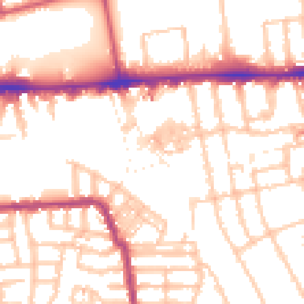 Daytime road noise heatmap for W3 0RG