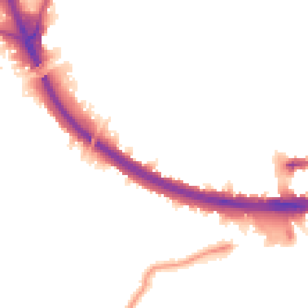 Night-time road noise heatmap for W3 7NG