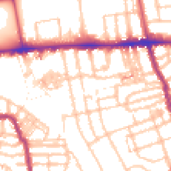 Daytime road noise heatmap for W3 7TR