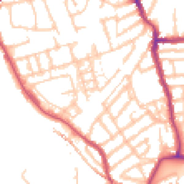 Daytime road noise heatmap for W3 8GL