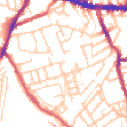 Daytime road noise heatmap for W3 8SJ