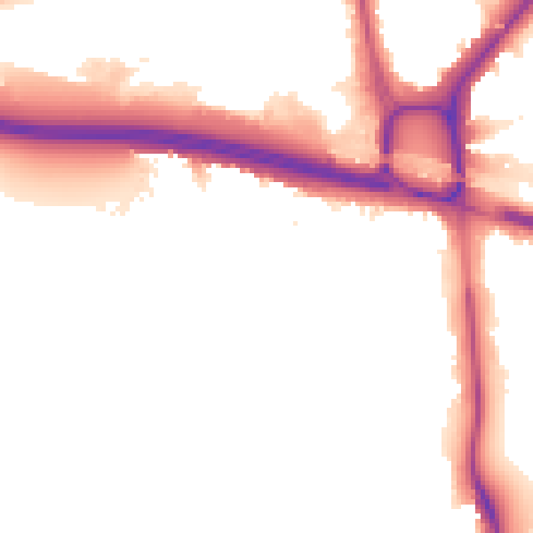Night-time road noise heatmap for W5 1AB