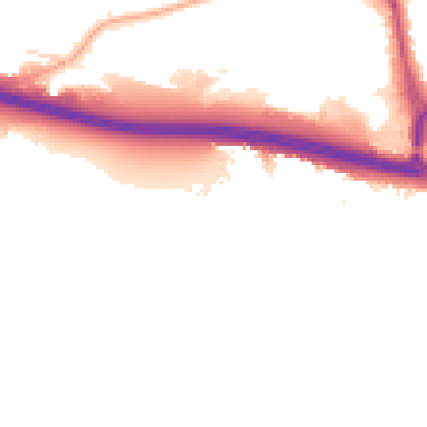 Night-time road noise heatmap for W5 1AG