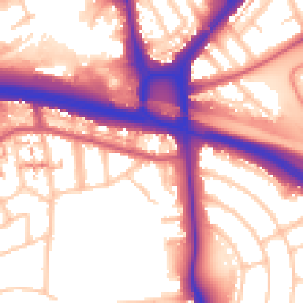 Daytime road noise heatmap for W5 1AJ