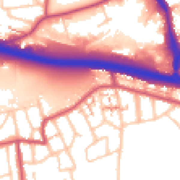 Daytime road noise heatmap for W5 1AQ