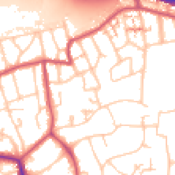 Daytime road noise heatmap for W5 1AZ