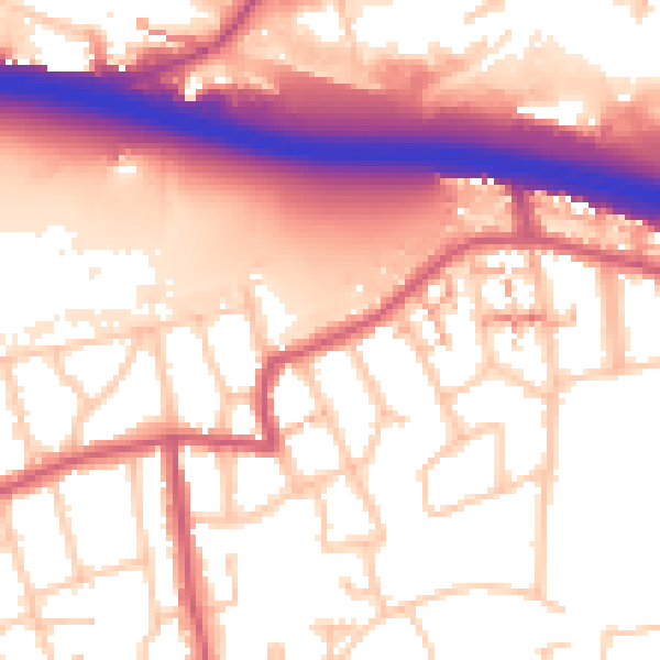 Daytime road noise heatmap for W5 1BB