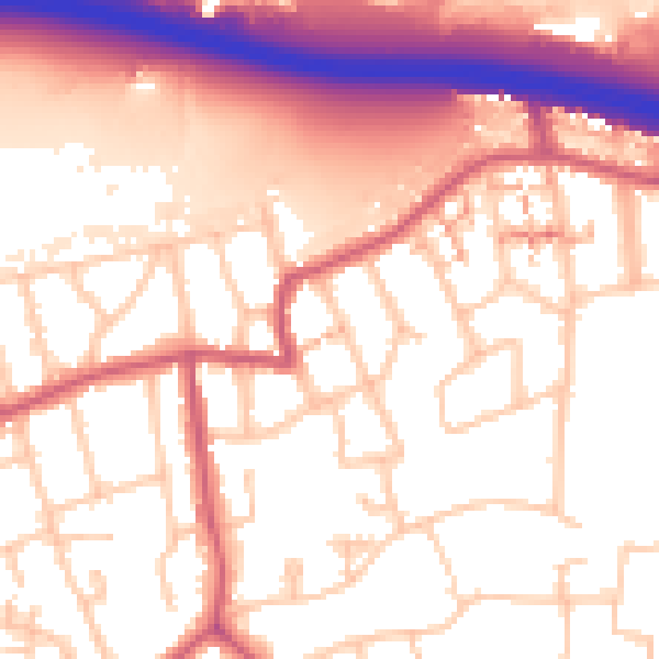 Daytime road noise heatmap for W5 1BE