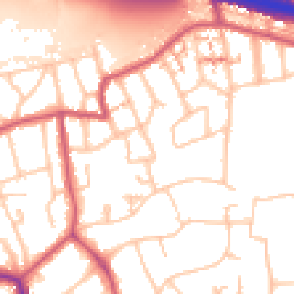 Daytime road noise heatmap for W5 1BJ